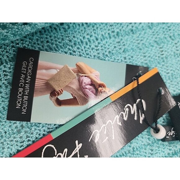 Charlie Paige Cardigan Sweater Light Blue Sleeveless Knit NWT Women's Small - Picture 4 of 9